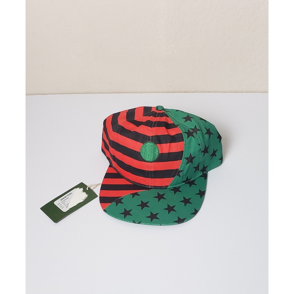 DENIM TEARS Pan African American Flag Yin Yang SnapBack Hat Red Green Designer